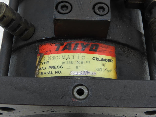 Taiyo 3-Stage Pneumatic Air Cylinder 140mm Bore 9mm Stroke 70 PSI