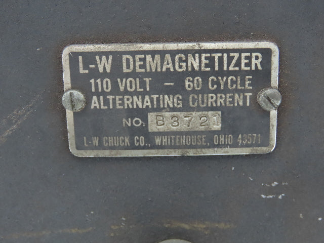 L-W Chuck B3721 Demagnetizer 120VAC Benchtop 11x6" Top Vintage Tested