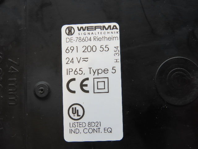 Werma 69120055 Tower Light Assembly Flat Sign 24VAC/DC LED Red Yellow Green