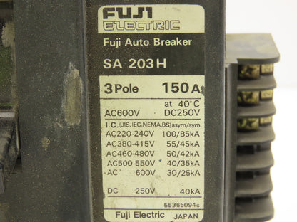 Fuji Electric SA203H Auto Circuit Breaker 150A 3 Pole 600V