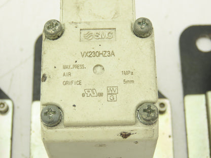 SMC VX230HZ3A 2-Way Solenoid Valve NC 24VDC 3/8" Push Connect  Lot of 3