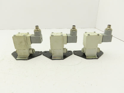 SMC VX230HZ3A 2-Way Solenoid Valve NC 24VDC 3/8" Push Connect  Lot of 3