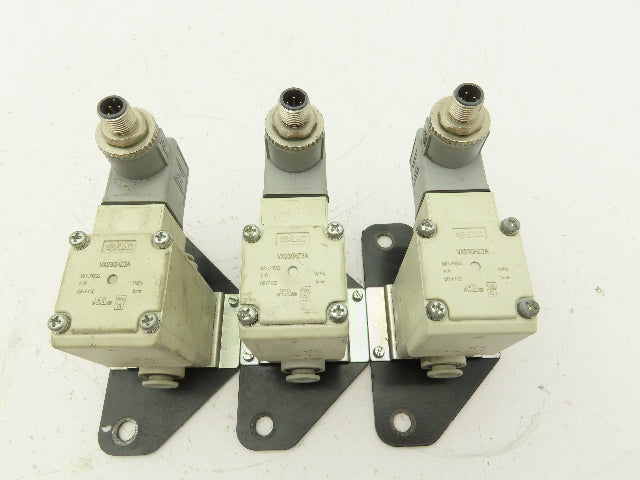SMC VX230HZ3A 2-Way Solenoid Valve NC 24VDC 3/8" Push Connect  Lot of 3
