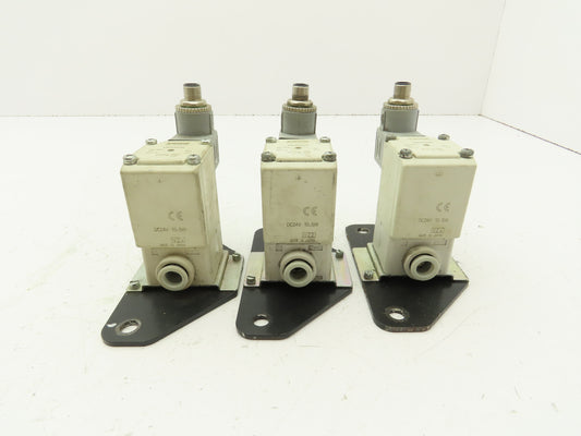 SMC VX230HZ3A 2-Way Solenoid Valve NC 24VDC 3/8" Push Connect  Lot of 3