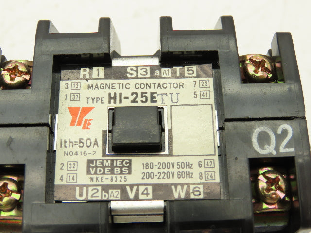 Yaskawa HI-25ETU Magnetic Contactor 250V 50A 200-220V Coil