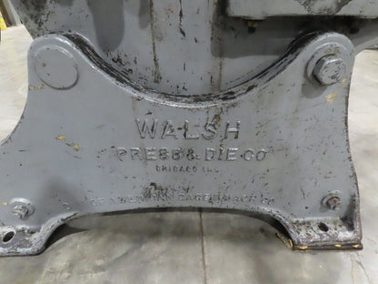 Walsh No 65 Ton Geared Mechanical Punch Press 6" Stroke 10" Throat 7.5Hp 3Ph