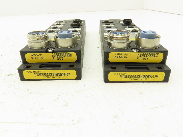 Turck FDNL-S0800-T Bus Stop DeviceNet Remote I/O Module 8-Inputs 24VDC Lot of 2