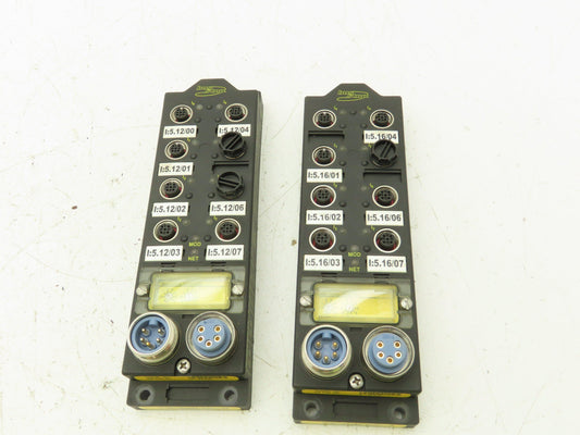 Turck FDNL-S0800-T Bus Stop DeviceNet Remote I/O Module 8-Inputs 24VDC Lot of 2