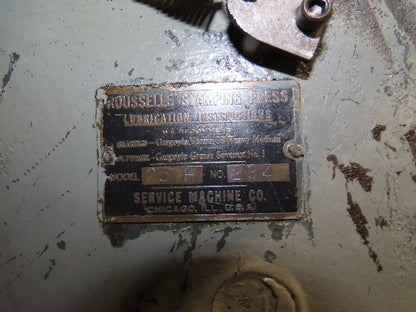 Rousselle No 25H Ton Mechanical Horn Punch Press 2" Stroke 6.5" Throat 3 Hp 3Ph