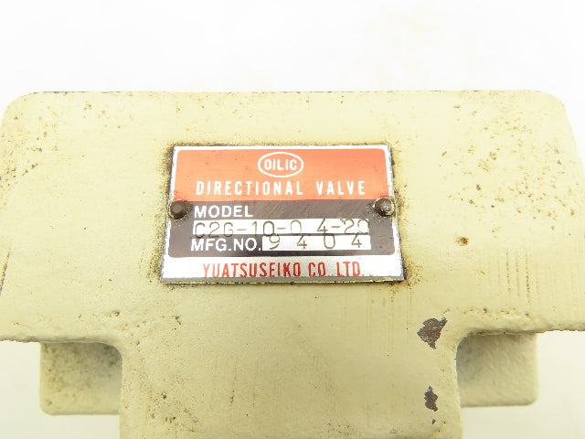 Oilic C2G-10-0 4-20 Hydraulic Directional Flow Control Check Valve Sz 10