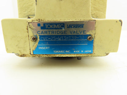 Tokimec Vickers CVC-25-W13-T39-10-JA Hydraulic Cartridge Valve Cover