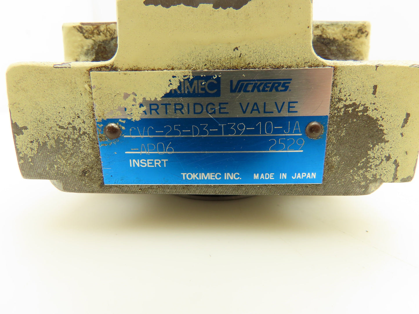 Tokimec Vickers CVC-25-D3-T39-10-JA-AP06 Hydraulic Cartridge Valve Cover