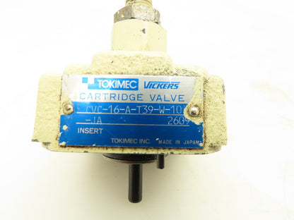 Tokimec Vickers CVC-16-A-T39-W-10-JA Hydraulic Cartridge Valve Cover Sz 16
