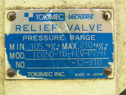 Vickers TCG50-10-FEV-P7-H-12-S10 Directional Solenoid Control Relief Valve 24VDC