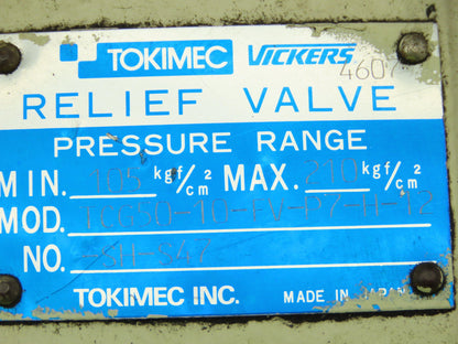 Vickers TCG50-10-FV-P7-H-12-SH-S47 Directional Solenoid Control Relief Valve 24V