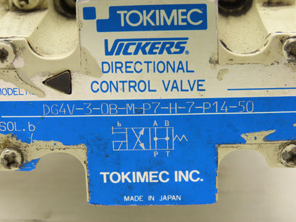 Vickers TCG50-10-FV-P7-H-12-SH-S47 Directional Solenoid Control Relief Valve 24V