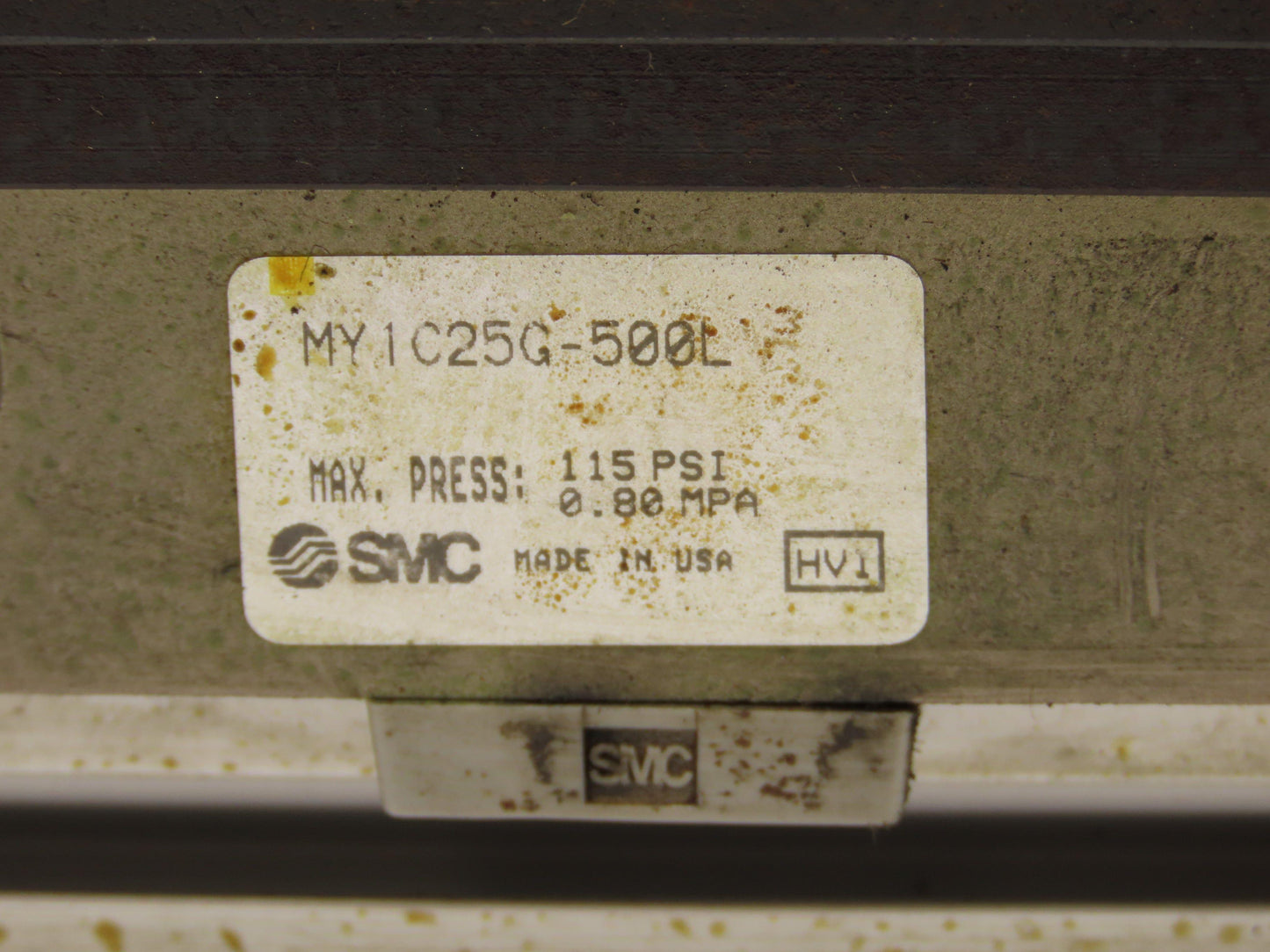 SMC MY1C25G-500L Pneumatic Rodless Cylinder 50mm Bore 500mm Stroke 115PSI