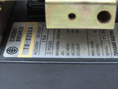 Terasaki T0-225CA Electric Circuit Breaker 150A 3 Pole 3Ph Operator Switch
