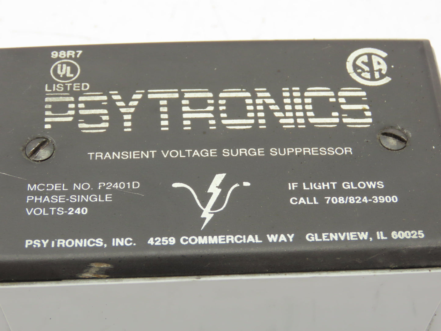 Psytronics P2401D Surge Suppressor 240V 1PH 2 Wire 50/60HZ