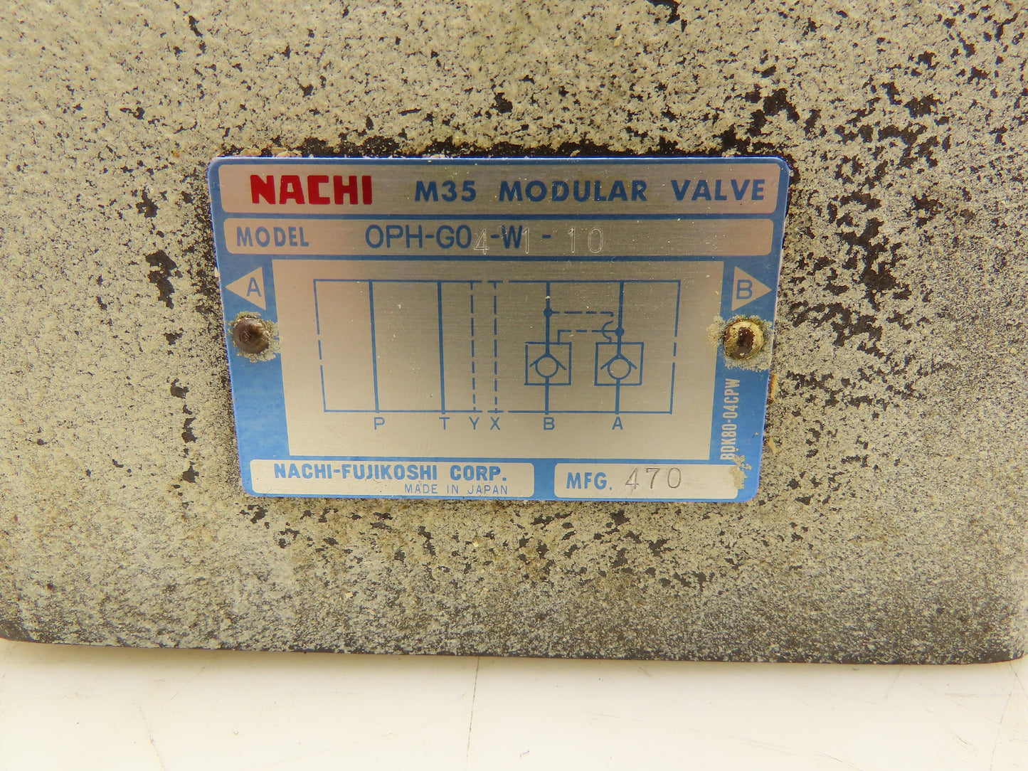 Nachi OPH-G04-W1-10 Modular Check Valve Pilot Operated