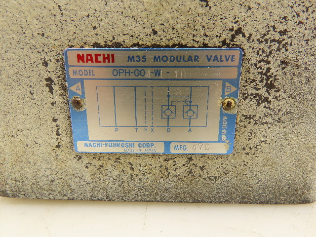 Nachi OPH-G04-W1-10 Modular Check Valve Pilot Operated