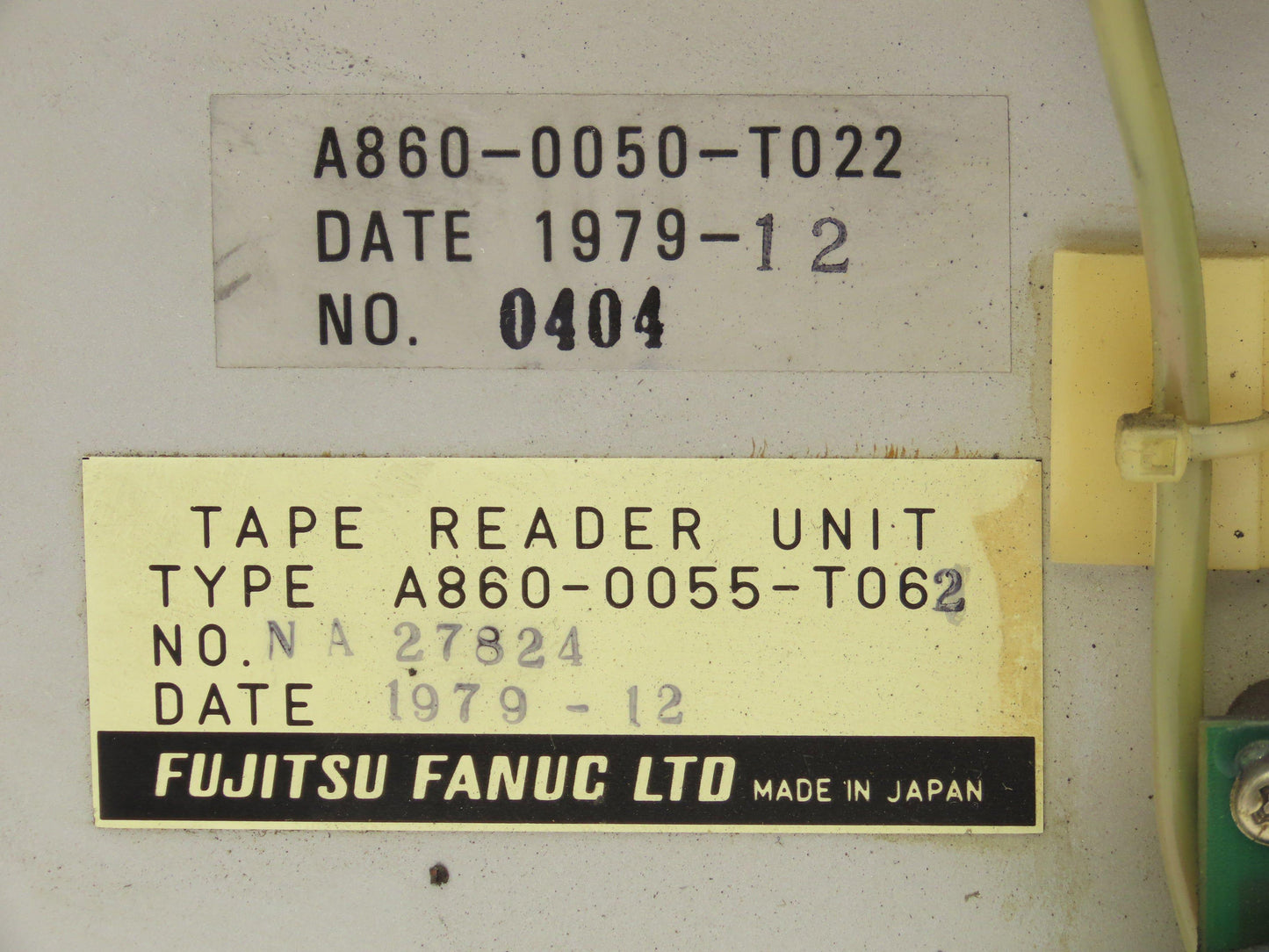 Fanuc A860-0055-T062 Tape Reader Unit For CNC Machine 100V 17W