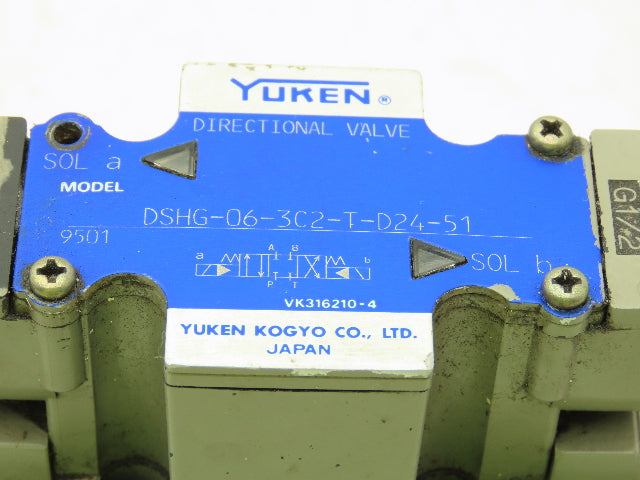 Yuken DSHG-06-3C2-T-D24-51 Hydraulic Directional Control Solenoid Valve 24VDC