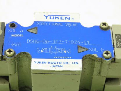 Yuken DSHG-06-3C2-T-D24-51 Hydraulic Directional Control Solenoid Valve 24VDC