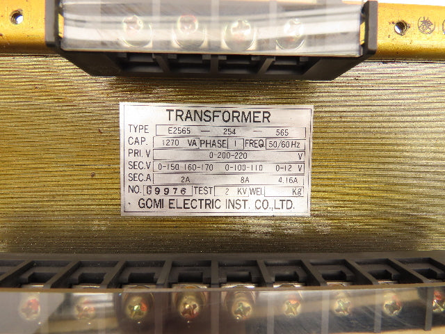 Gomi E2565-254-565 Okuma Power Transformer 1270VA HV 220V LV 160V 110V 12V