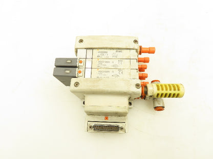 SMC VQC2100N-5 Pneumatic 3-Station Manifold 5/2 Solenoid Valves 24VDC
