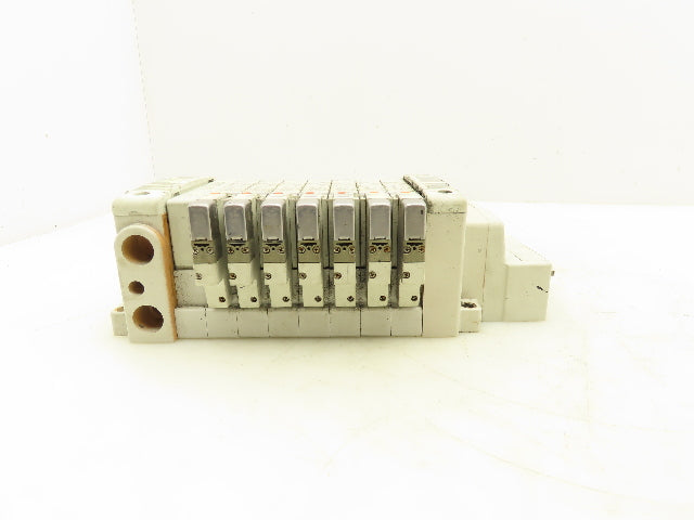 SMC VQC2100N-51 Pneumatic 8-Station Manifold 5/2 Solenoid Valves 24VDC