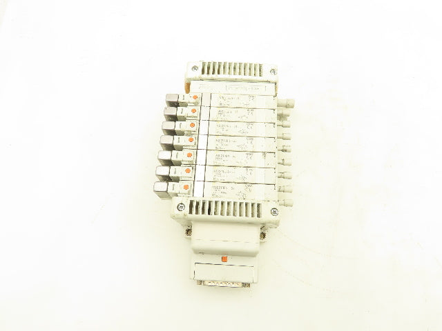 SMC VQC2100N-51 Pneumatic 8-Station Manifold 5/2 Solenoid Valves 24VDC