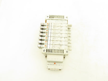 SMC VQC2100N-51 Pneumatic 8-Station Manifold 5/2 Solenoid Valves 24VDC