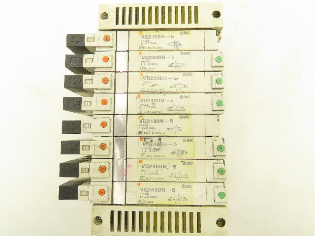 SMC VQ2400N-5 Pneumatic 8-Station Manifold 5/2 Solenoid Valves 24VDC