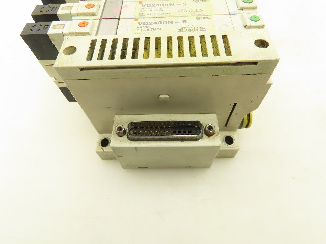 SMC VQ2400N-5 Pneumatic 8-Station Manifold 5/2 Solenoid Valves 24VDC