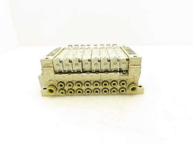 SMC VQ2400N-5 Pneumatic 8-Station Manifold 5/2 Solenoid Valves 24VDC