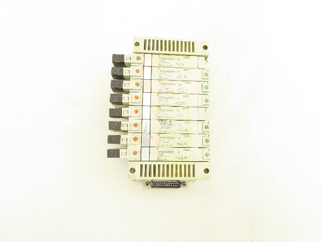 SMC VQ2400N-5 Pneumatic 8-Station Manifold 5/2 Solenoid Valves 24VDC
