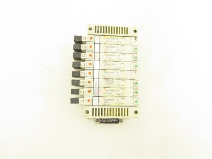 SMC VQ2400N-5 Pneumatic 8-Station Manifold 5/2 Solenoid Valves 24VDC