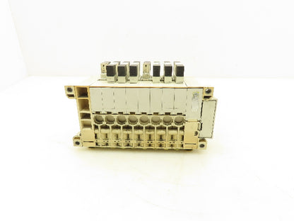 SMC VQ2400N-5 Pneumatic 8-Station Manifold 5/2 Solenoid Valves 24VDC