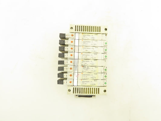SMC VQ2400N-5 Pneumatic 8-Station Manifold 5/2 Solenoid Valves 24VDC