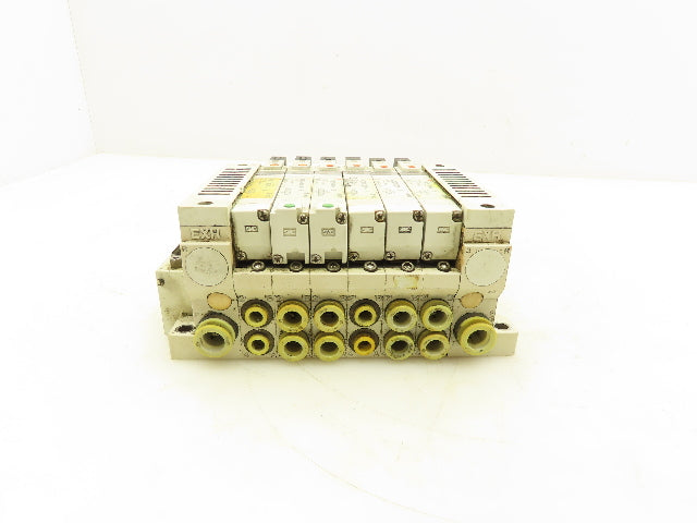 SMC Pneumatic 6-Station Manifold 5/2 Solenoid Valves 24VDC VQ2100N-5/VQ2400N-5