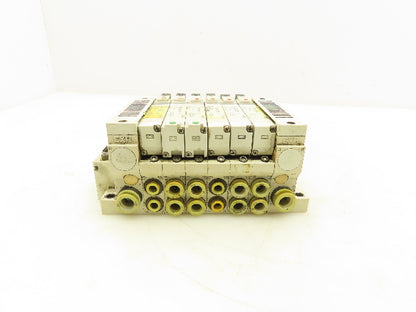 SMC Pneumatic 6-Station Manifold 5/2 Solenoid Valves 24VDC VQ2100N-5/VQ2400N-5