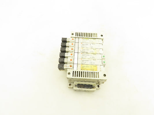 SMC Pneumatic 6-Station Manifold 5/2 Solenoid Valves 24VDC VQ2100N-5/VQ2400N-5