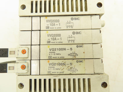 SMC VQ2100N-5 Pneumatic 4-Station Manifold 5/2 Solenoid Valves 24VDC