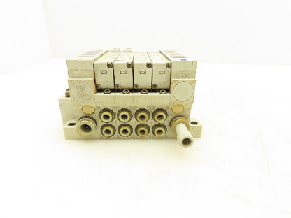 SMC VQ2100N-5 Pneumatic 4-Station Manifold 5/2 Solenoid Valves 24VDC
