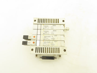 SMC VQ2100N-5 Pneumatic 4-Station Manifold 5/2 Solenoid Valves 24VDC