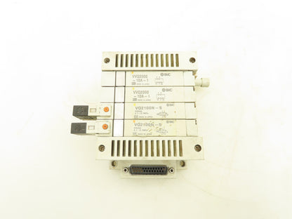 SMC VQ2100N-5 Pneumatic 4-Station Manifold 5/2 Solenoid Valves 24VDC