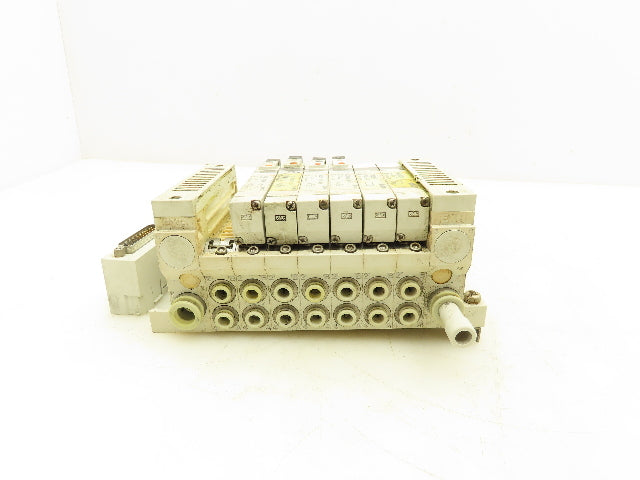 SMC VQ2100N-5 Pneumatic 7-Station Manifold 5/2 Solenoid Valves 24VDC