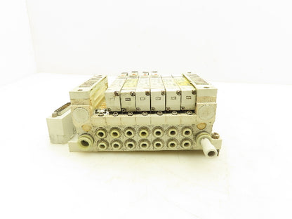 SMC VQ2100N-5 Pneumatic 7-Station Manifold 5/2 Solenoid Valves 24VDC