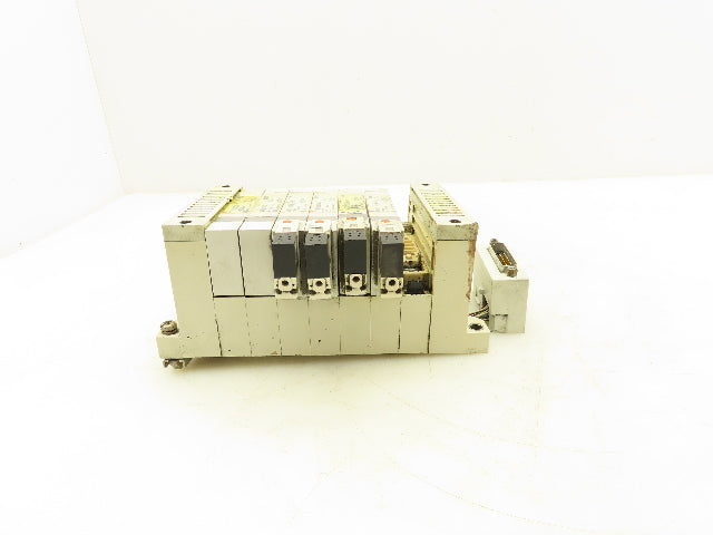 SMC VQ2100N-5 Pneumatic 7-Station Manifold 5/2 Solenoid Valves 24VDC